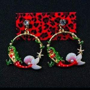 SOLD New Betsey Johnson Circular Mermaid Earrings